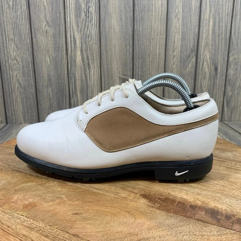 Nike Air Comfort Verdana Last Golf Shoes Womens Size 6.5 White‎ Brown Vtg 2003
